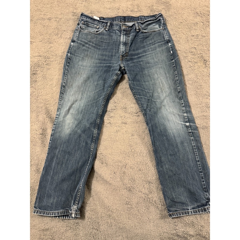 Levis 514 Jeans Mens 38x30 Blue Dark Wash Denim Straight Leg Mid Rise